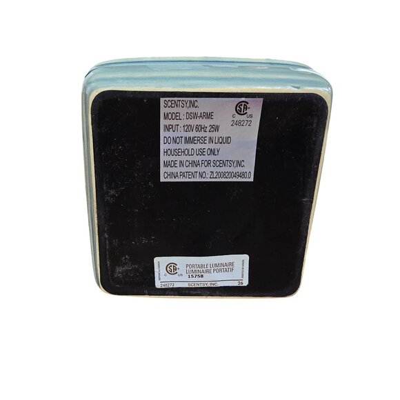 Scentsy Armerina America Premium Full Size Wax Warmer Blue Green Floral - Picture 6 of 6